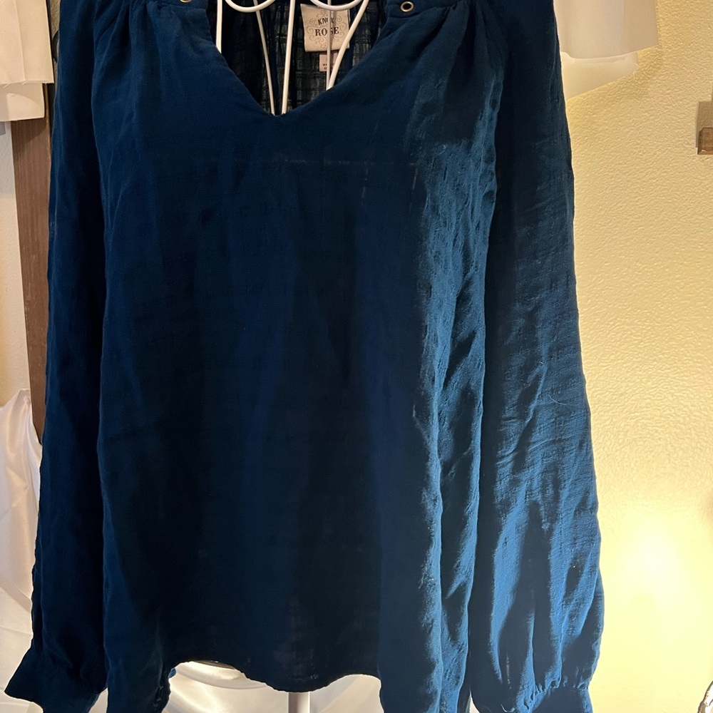 Knox Rose Peacock Blue Blouse